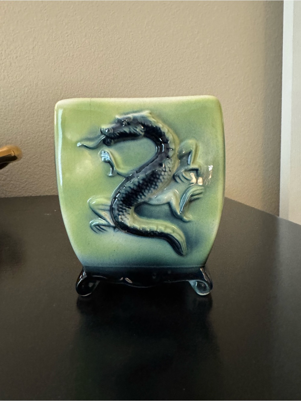 Royal Copley Ceramic Planter/Vase with Raised Dragon Design - Vintage - MCM